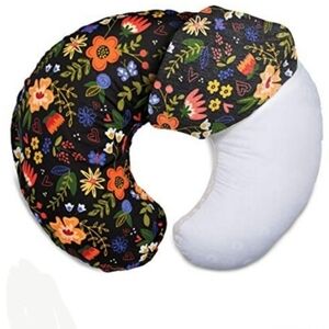 BOPPY BREAST FEEDING NURSING TUMMY TIME PILLOW COVER BLACK MULTI FLORAL LIKE NEW